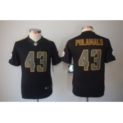 Youth Nike NFL Pittsburgh Steelers #43 Troy Polamalu Black Jerseys[Impact Limited]