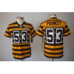 Youth Nike NFL Pittsburgh Steelers #53 Maurkice Pouncey Yellow-Black 80th Patch Limited Jerseys