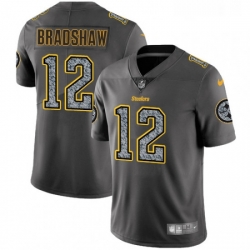 Youth Nike Pittsburgh Steelers 12 Terry Bradshaw Gray Static Vapor Untouchable Limited NFL Jersey
