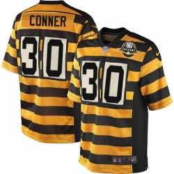 Youth Nike Pittsburgh Steelers 30 James Conner Limited YellowBlack Alternate 80TH Anniversary Throwback NFL Jersey