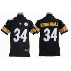 Youth Nike Pittsburgh Steelers 34# Rashard Mendenhall Black Jerseys