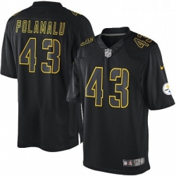 Youth Nike Pittsburgh Steelers 43 Troy Polamalu Limited Black Impact NFL Jersey