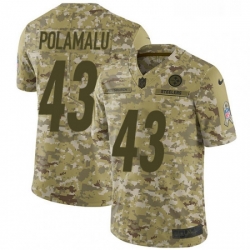 Youth Nike Pittsburgh Steelers 43 Troy Polamalu Limited Camo 2018 Salute to Service NFL Jersey
