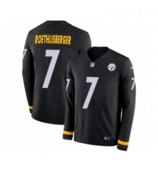 Youth Nike Pittsburgh Steelers 7 Ben Roethlisberger Limited Black Therma Long Sleeve NFL Jersey
