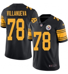Youth Nike Pittsburgh Steelers #78 Alejandro Villanueva Elite Black Rush Vapor Untouchable NFL Jersey