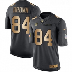 Youth Nike Pittsburgh Steelers 84 Antonio Brown Limited BlackGold Salute to Service NFL Jersey