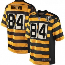 Youth Nike Pittsburgh Steelers 84 Antonio Brown Limited YellowBlack Alternate 80TH Anniversary Throwback NFL Jersey