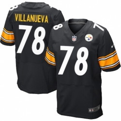 Youth Nike Steelers 78 Alejandro Villanueva Black Elite Jersey