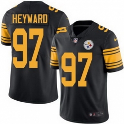 Youth Nike Steelers #97 Cameron Heyward Black Stitched NFL Limited Rush Jersey