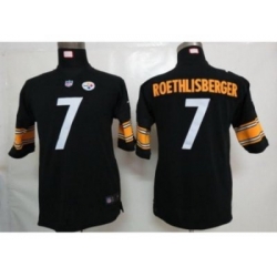 Youth Nike youth nfl Pittsburgh Steelers #7 Roethlisberger black jerseys