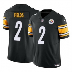 Youth Pittsburgh Steelers 2 Justin Fields Black 2023 F U S E  Vapor Untouchable Limited Stitched Football Jersey