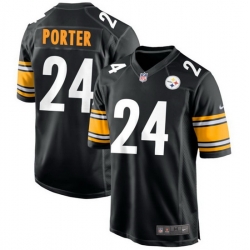 Youth Pittsburgh Steelers 24 Joey Porter Jr  Black 2023 Draft Stitched Game Jersey