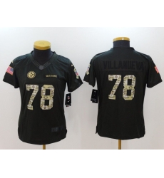 Youth Pittsburgh Steelers 78  Alejandro Villanueva Green Nike Salute to Service Limited NFL Jersey