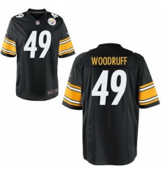 Youth Steelers #49 Dwayne Woodruff Black Game Stitched NFL Jersey