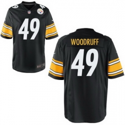 Youth Steelers #49 Dwayne Woodruff Black Game Stitched NFL Jersey