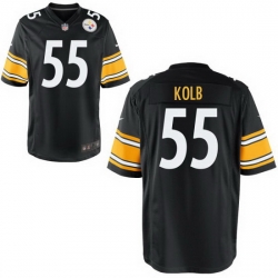 Youth Steelers #55 John kolb Black Home Game Stitched Jersey