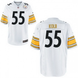 Youth Steelers #55 John kolb White Home Game Stitched Jersey