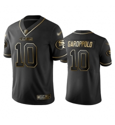 49ers 10 Jimmy Garoppolo Black Men Stitched Football Limited Golden Edition Jersey