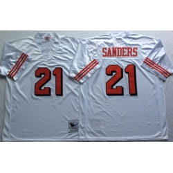 49ers 21 Deion Sanders White 75th Throwback Jersey