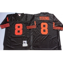 49ers 8 Steve Young Black Throwback Jersey