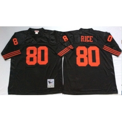 49ers 80 Jerry Rice Black Throwback Jersey