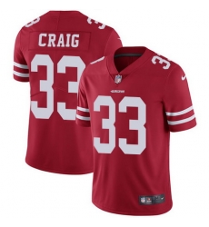 Men NFL 49ers 33 Roger Craig Red Vapor Untouchable Limited Jersey
