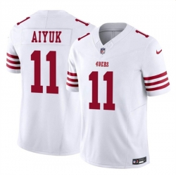 Men San Francisco 49ers 11 Brandon Aiyuk White 2023 F U S E  Vapor Limited Stitched Football Jersey