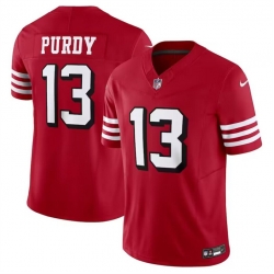 Men San Francisco 49ers 13 Brock Purdy 2023 F U S E  New Red Vapor Untouchable Limited Stitched Football Jersey