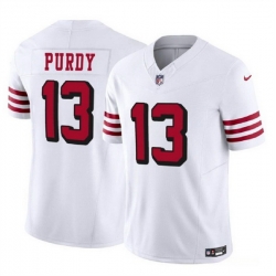 Men San Francisco 49ers 13 Brock Purdy 2023 F U S E  New White Vapor Untouchable Limited Stitched Football Jersey