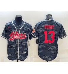 Men San Francisco 49ers 13 Brock Purdy Grey Camo With Patch Cool Base Stitched Baseball Jersey