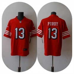 Men San Francisco 49ers 13 Brock Purdy New Red Vapor Untouchable Limited Stitched Football Jersey