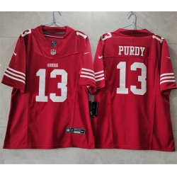 Men San Francisco 49ers 13 Brock Purdy Red 2023 F U S E  Vapor Untouchable Limited Stitched Football Jersey