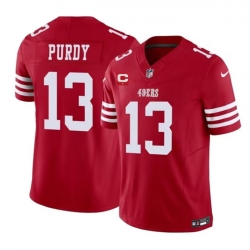 Men San Francisco 49ers 13 Brock Purdy Red 2023 F U S E  With 1 Star C Patch Vapor Untouchable Limited Stitched Football Jersey