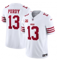 Men San Francisco 49ers 13 Brock Purdy White 2023 F U S E  With 1 Star C Patch Vapor Untouchable Limited Stitched Football Jersey