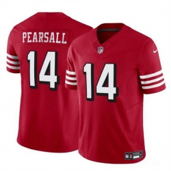 Men San Francisco 49ers 14 Ricky Pearsall New Red 2024 Draft F U S E  Vapor Untouchable Limited Stitched Football Jersey