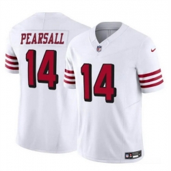 Men San Francisco 49ers 14 Ricky Pearsall New White 2024 Draft F U S E  Vapor Untouchable Limited Stitched Football Jersey