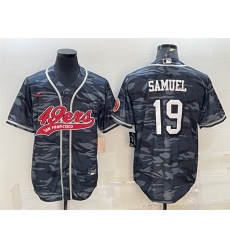 Men San Francisco 49ers 19 Deebo Samuel Grey Camo With Patch Cool Base Stitched Baseball Jersey
