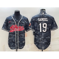 Men San Francisco 49ers 19 Deebo Samuel Grey Camo With Patch Cool Base Stitched Baseball Jersey