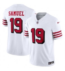 Men San Francisco 49ers 19 Deebo Samuel New White 2023 F U S E  Vapor Untouchable Limited Stitched Football Jersey