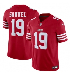 Men San Francisco 49ers 19 Deebo Samuel Red 2023 F U S E  Vapor Untouchable Limited Stitched Football Jersey