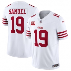 Men San Francisco 49ers 19 Deebo Samuel White 2023 F U S E  With 1 Star C Patch Vapor Untouchable Limited Stitched Football Jersey