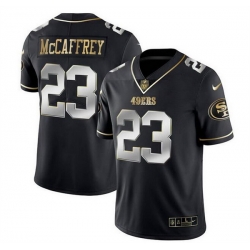 Men San Francisco 49ers 23 Christian McCaffrey Black Gold Stitched Jersey