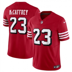 Men San Francisco 49ers 23 Christian McCaffrey New Red 2023 F U S E  Vapor Untouchable Limited Stitched Football Jersey