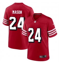 Men San Francisco 49ers 24 Jordan Mason Red Stitched Game Football Jersey