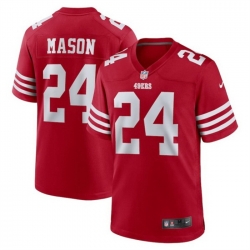 Men San Francisco 49ers 24 Jordan Mason Red Stitched Game Jersey