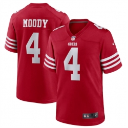 Men San Francisco 49ers 4 Jake Moody Red Stitched Football Game Jersey