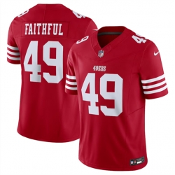 Men San Francisco 49ers 49 Faithful Red 2023 F U S E  Vapor Untouchable Limited Stitched Football Jersey