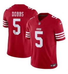 Men San Francisco 49ers 5 Josh Dobbs Red 2024 F U S E Vapor Untouchable Limited Stitched Football Jersey