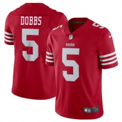 Men San Francisco 49ers 5 Josh Dobbs Red Vapor Untouchable Limited Stitched Football Jersey