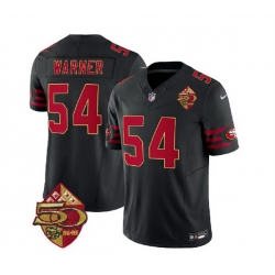 Men San Francisco 49ers 54 Fred Warner Black 2023 F U S E  50th Patch Vapor Limited Stitched Football Jersey